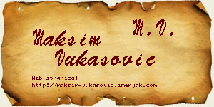 Maksim Vukasović vizit kartica